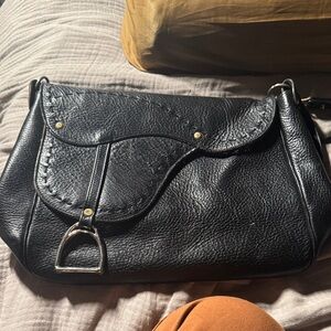Justin Boots Black Leather Shoulder Bag